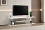 Hanah Home Soporte TV Mármol Negro 120cm Elegante Sofisticado Salón Funcional Almacenamiento